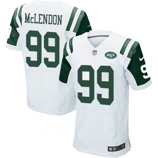 Men's Nike New York Jets #99 Steve McLendon Elite White NFL Jersey - Ujersey