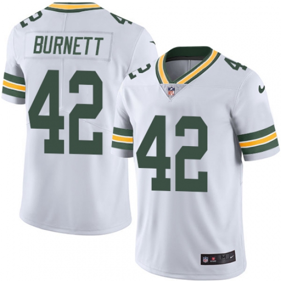 Men's Nike Green Bay Packers #42 Morgan Burnett White Vapor Untouchable Limited Player NFL Jersey - Ujersey
