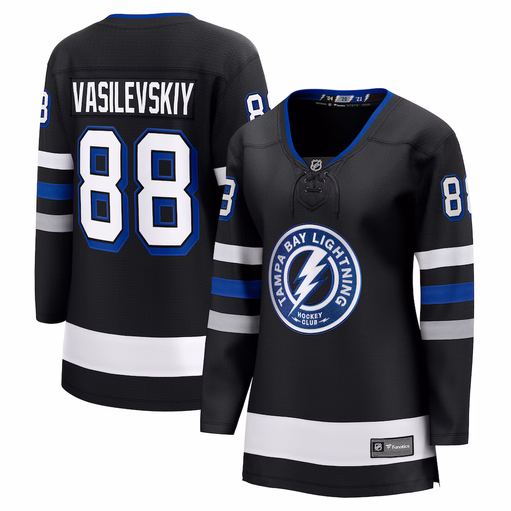 Women's Tampa Bay Lightning Andrei Vasilevskiy Fanatics Black Breakaway Jersey - ujerseystore
