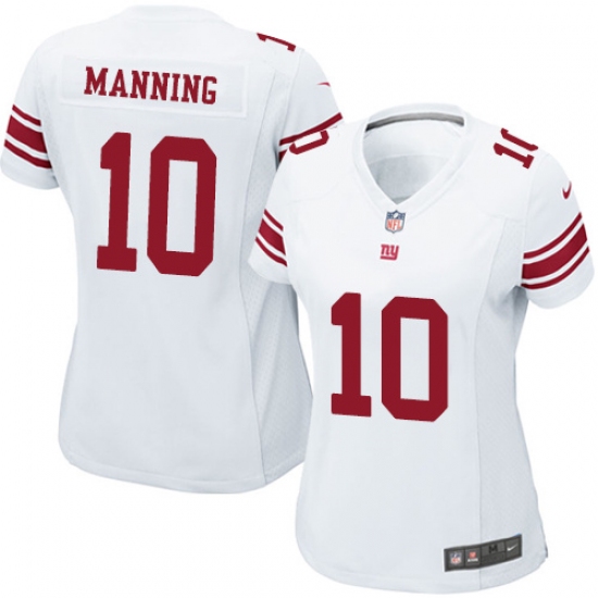 Women's Nike New York Giants #10 Eli Manning Game White NFL Jersey - Ujersey