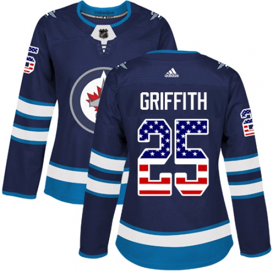 Women's Adidas Winnipeg Jets #25 Seth Griffith Authentic Navy Blue USA Flag Fashion NHL Jersey - Ujersey