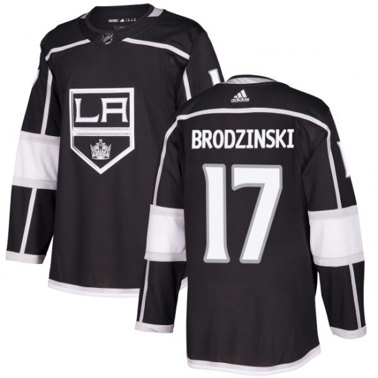 Men's Adidas Los Angeles Kings #17 Jonny Brodzinski Authentic Black Home NHL Jersey - Ujersey