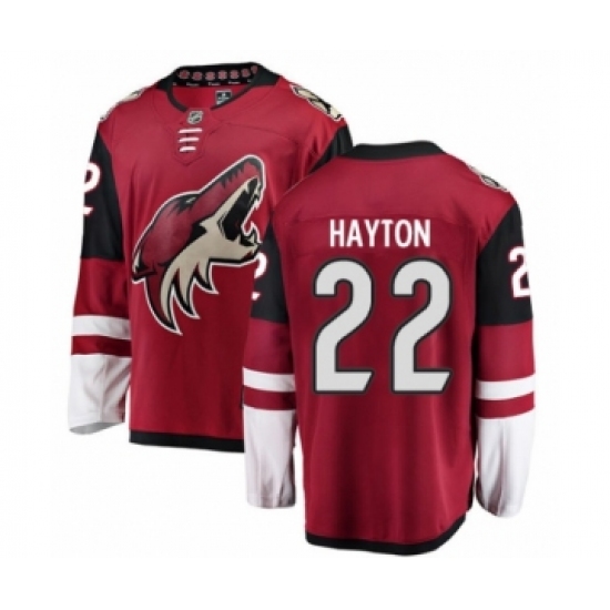 Youth Arizona Coyotes #22 Barrett Hayton Authentic Burgundy Red Home Fanatics Branded Breakaway NHL Jersey - Ujersey