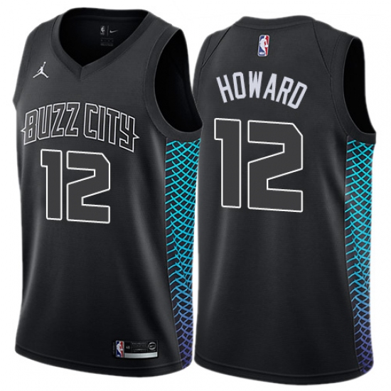 Men's Nike Jordan Charlotte Hornets #12 Dwight Howard Swingman Black NBA Jersey - City Edition