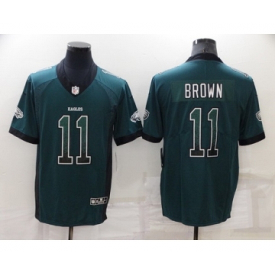 Men's Philadelphia Eagles #11 A. J. Brown Green Fashion Color Rush Limited Stitched Jersey - Ujersey
