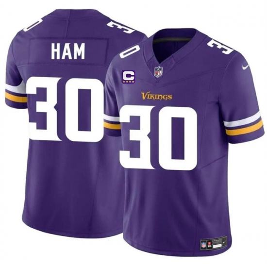 Men's Minnesota Vikings #30 C.J. Ham Purple 2024 F.U.S.E. With 4-Star C Vapor Untouchable Limited Stitched Jersey - Ujersey