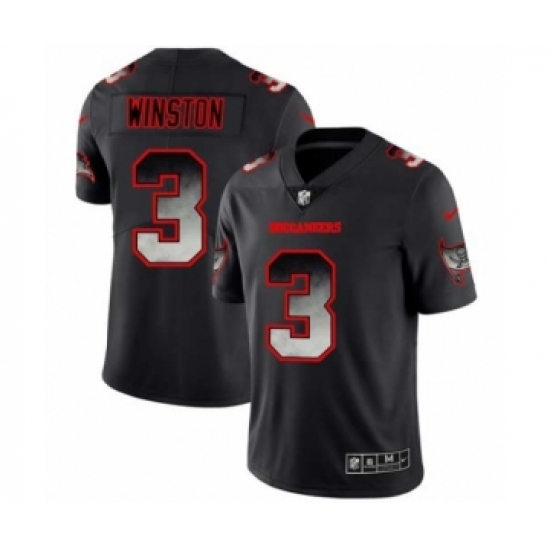 Men Tampa Bay Buccaneers #3 Jameis Winston Black Smoke Fashion Limited Jersey - Ujersey