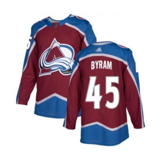 Youth Colorado Avalanche #45 Bowen Byram Authentic Burgundy Red Home Hockey Jersey - Ujersey