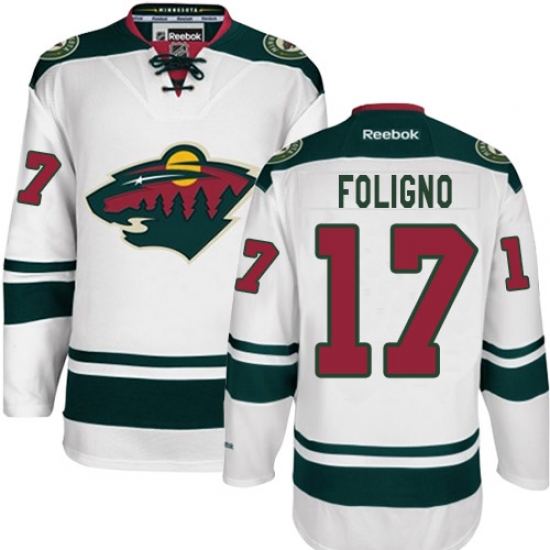Youth Reebok Minnesota Wild #17 Marcus Foligno Authentic White Away NHL Jersey - Ujersey