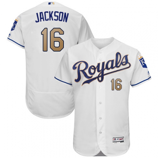 Men's Majestic Kansas City Royals #16 Bo Jackson White Home Flex Base Authentic MLB Jersey - Ujersey