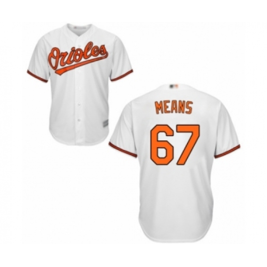 Youth Baltimore Orioles #67 John Means Authentic White Home Cool Base Baseball Jersey - Ujersey