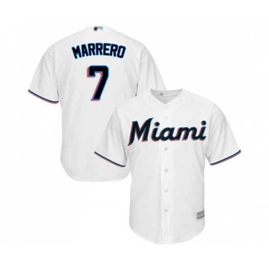Men's Miami Marlins #7 Deven Marrero Replica White Home Cool Base Baseball Jersey - Ujersey