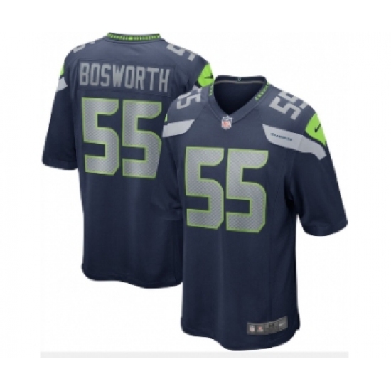 Nike Seattle Seahawks #55 Brian Bosworth Steel Blue Team Color Men's Stitched NFL Vapor Untouchable Limited Jersey - Ujersey