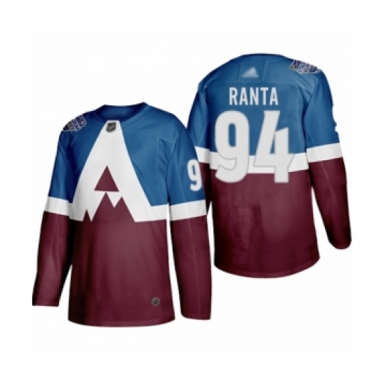 Women's Colorado Avalanche #94 Sampo Ranta Authentic Burgundy Blue 2020 Stadium Series Hockey Jersey - Ujersey