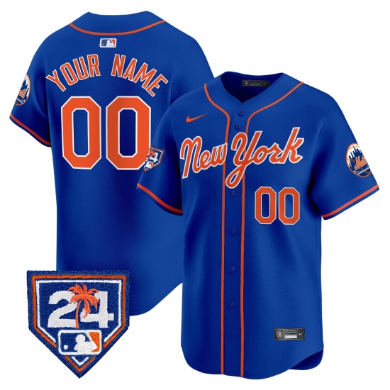 Men's New York Mets Active Player Cutsom Royal 2024 Spring Training Vapor Premier Limited Stitched Baseball Jersey - Ujersey