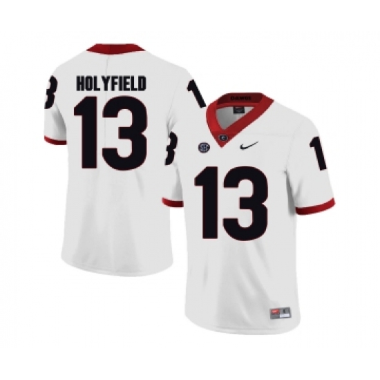 Georgia Bulldogs 13 Jonathan Ledbetter White College Football Jersey