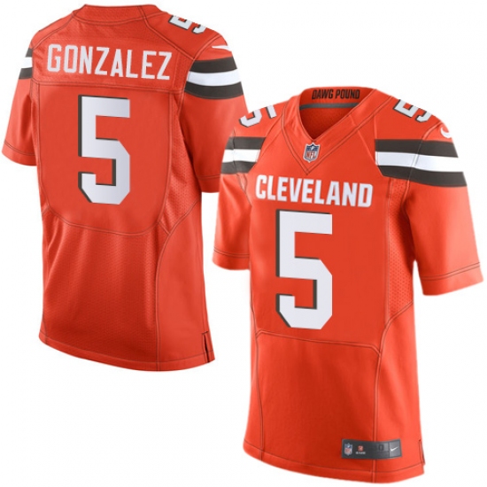 Men's Nike Cleveland Browns #5 Zane Gonzalez Elite Orange Alternate NFL Jersey - Ujersey