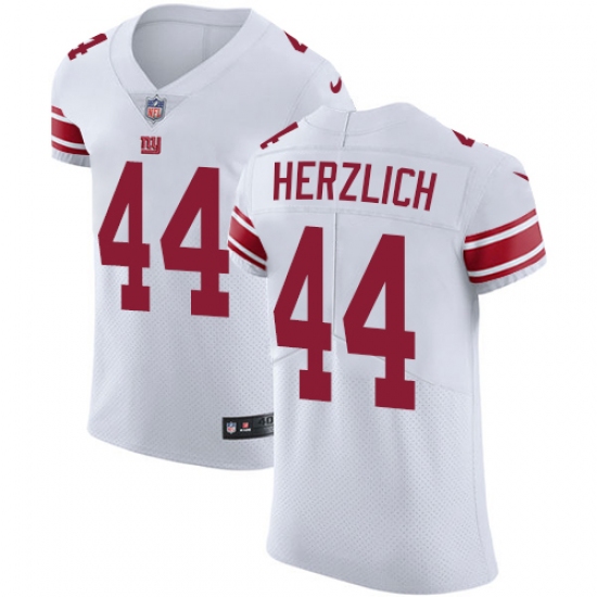 Men's Nike New York Giants #44 Mark Herzlich White Vapor Untouchable Elite Player NFL Jersey - Ujersey