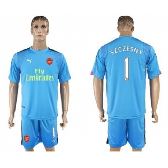 Arsenal #1 Szczesny Light Blue Goalkeeper Soccer Club Jersey