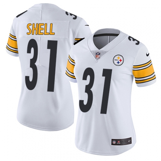 Women's Nike Pittsburgh Steelers #31 Donnie Shell White Vapor Untouchable Limited Player NFL Jersey - Ujersey