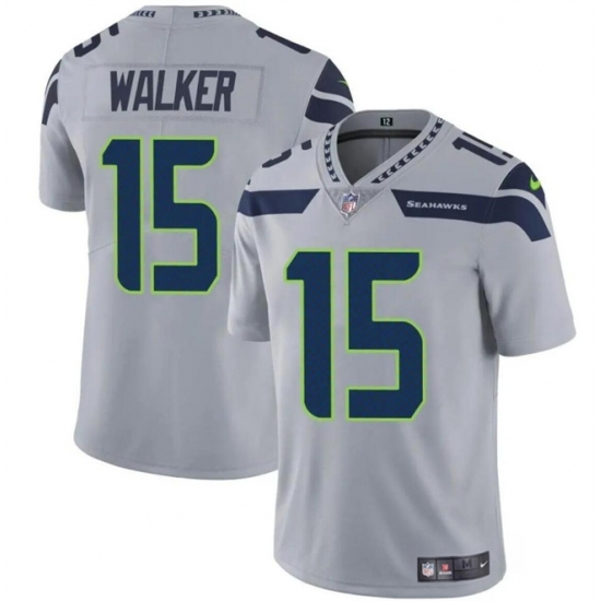 Men's Seattle Seahawks #15 P.J. Walker Gray Vapor Limited Football Stitched Jersey - Ujersey