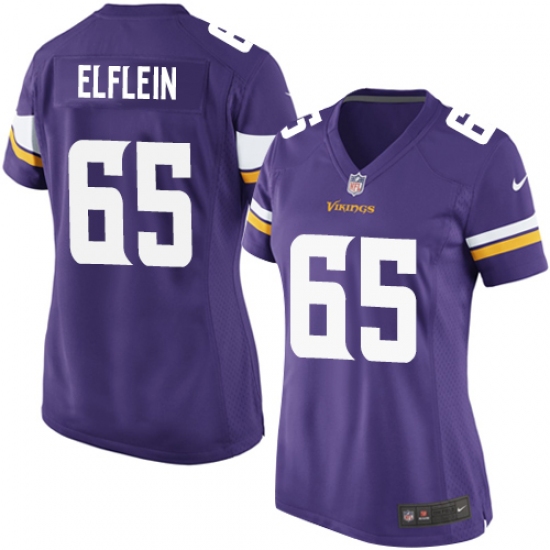 Women's Nike Minnesota Vikings #65 Pat Elflein Game Purple Team Color NFL Jersey - Ujersey