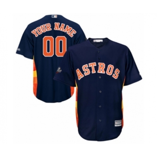 Men's Houston Astros Customized Replica Navy Blue Alternate Cool Base 2019 World Series Bound Baseball Jersey - Ujersey