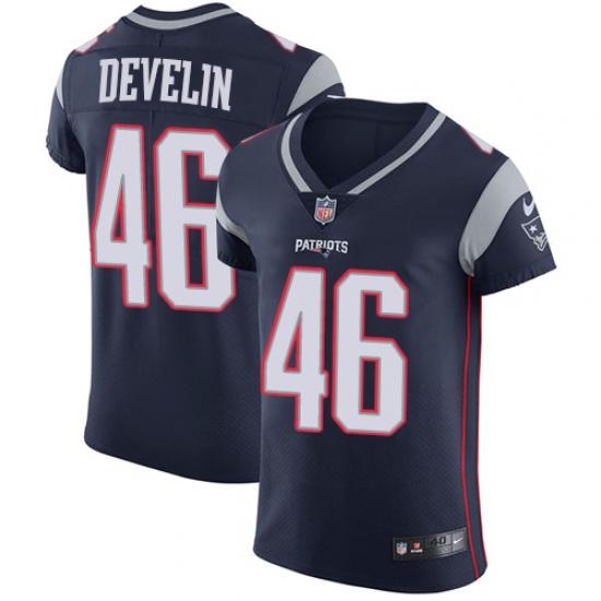 Men's Nike New England Patriots #46 James Develin Navy Blue Team Color Vapor Untouchable Elite Player NFL Jersey - Ujersey