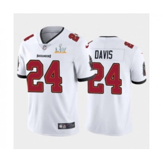 Women's Tampa Bay Buccaneers #24 Carlton Davis White 2021 Super Bowl LV Jersey - Ujersey