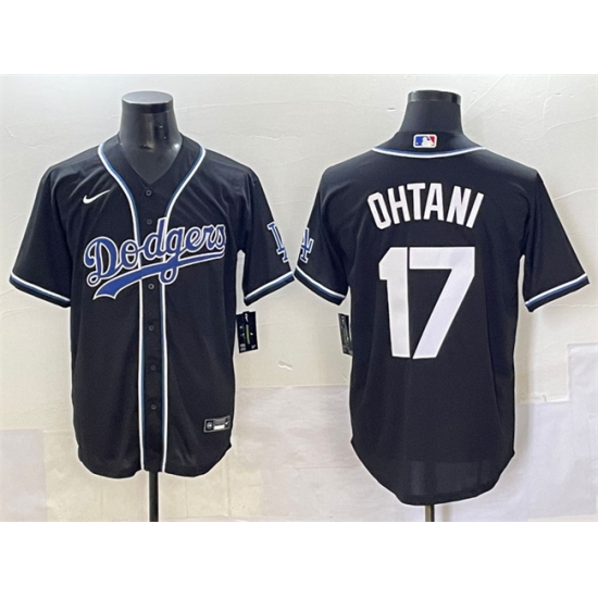 Men's Los Angeles Dodgers #17 Shohei Ohtani Black Fashion Stitched Baseball Jersey - Ujersey
