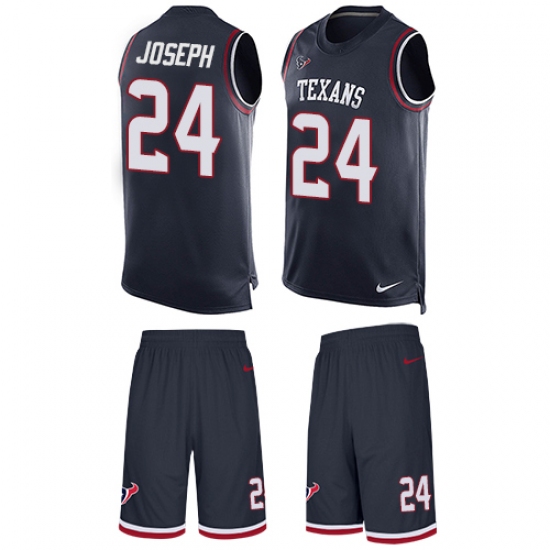 Men's Nike Houston Texans #24 Johnathan Joseph Limited Navy Blue Tank Top Suit NFL Jersey - Ujersey