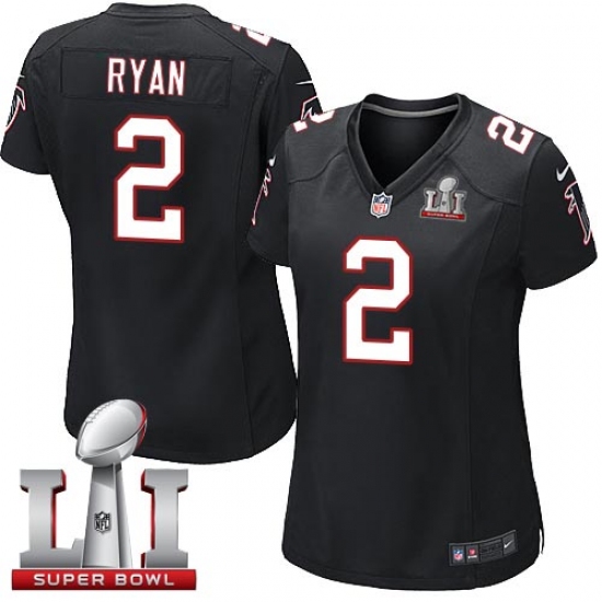 Women's Nike Atlanta Falcons #2 Matt Ryan Black Alternate Super Bowl LI 51 Vapor Untouchable Limited Player NFL Jersey - Ujersey