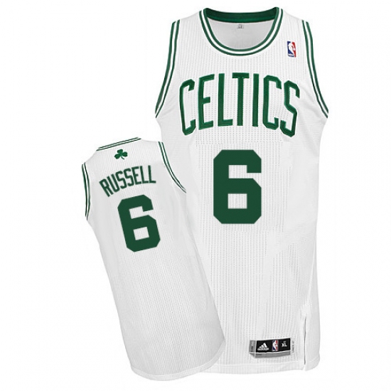 Men's Adidas Boston Celtics #6 Bill Russell Authentic White Home NBA Jersey