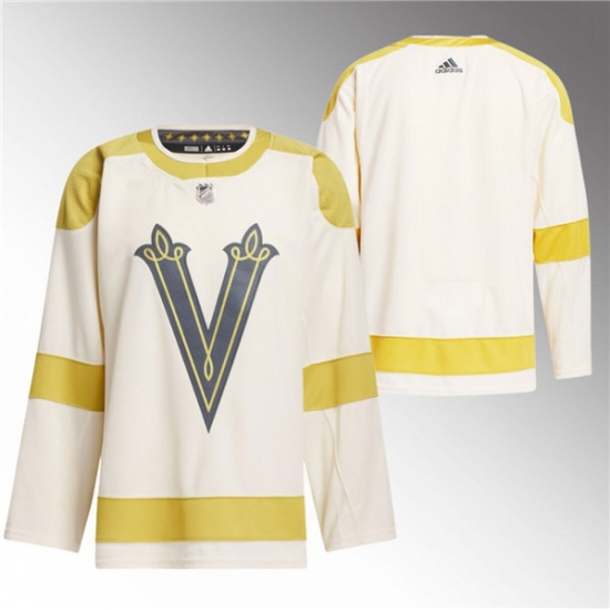 Men's Vegas Golden Knights Blank Cream 2024 Winter Classic Primegreen Stitched Jersey - Ujersey