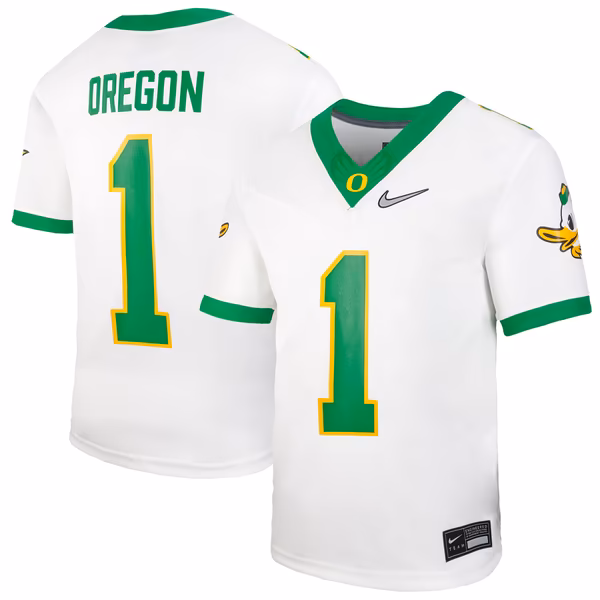 Youth Nike #1 White Oregon Ducks Vapor Fusion Jersey - U-jersey