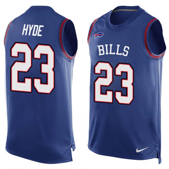 Men's Nike Buffalo Bills #23 Micah Hyde Limited Royal Blue Player Name & Number Tank Top NFL Jersey - Ujersey