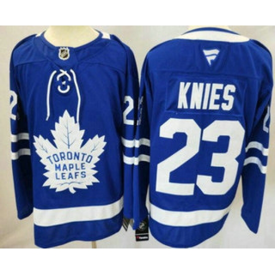 Men's Toronto Maple Leafs #23 Matthew Knies Blue Authentitc Jersey - Ujersey