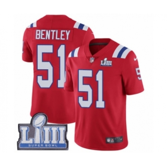 Youth Nike New England Patriots #51 Ja'Whaun Bentley Red Alternate Vapor Untouchable Limited Player Super Bowl LIII Bound NFL Jersey - Ujersey