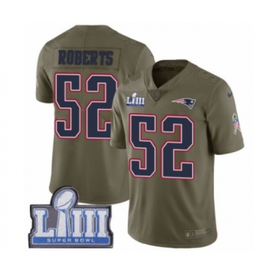 Youth Nike New England Patriots #52 Elandon Roberts Limited Olive 2017 Salute to Service Super Bowl LIII Bound NFL Jersey - Ujersey