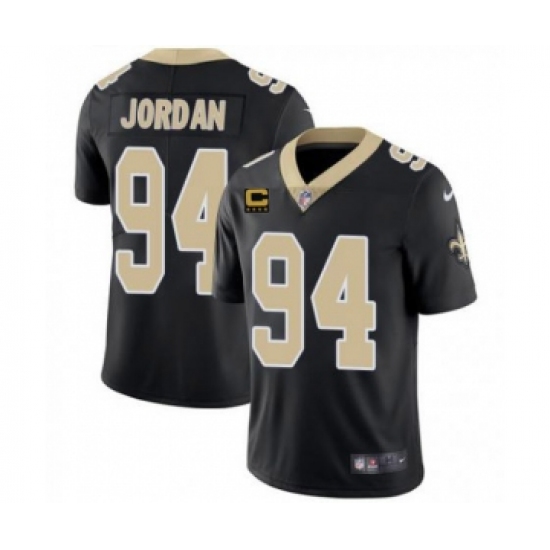 Men's New Orleans Saints 2022 #94 Cameron Jordan Black With 4-star C Patch Vapor Untouchable Limited Stitched NFL Jersey - Ujersey