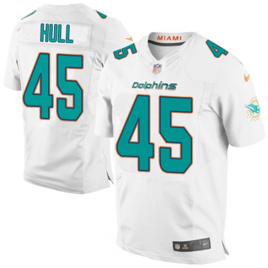 Men's Nike Miami Dolphins #45 Mike Hull Elite White NFL Jersey - Ujersey