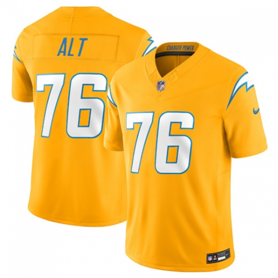 Men's Los Angeles Chargers #76 Joe Alt Gold 2025 F.U.S.E. Alternate Vapor Limited Football Stitched Jersey - Ujersey