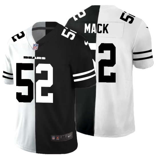 Men's Chicago Bears #52 Khalil Mack Black White Limited Split Fashion Football Jersey - Ujersey