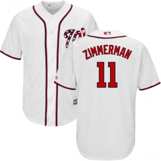 Youth Majestic Washington Nationals #11 Ryan Zimmerman Replica White Home Cool Base MLB Jersey - Ujersey