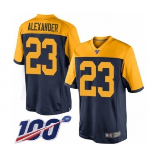 Men's Green Bay Packers #23 Jaire Alexander Limited Navy Blue Alternate 100th Season Football Jersey - Ujersey