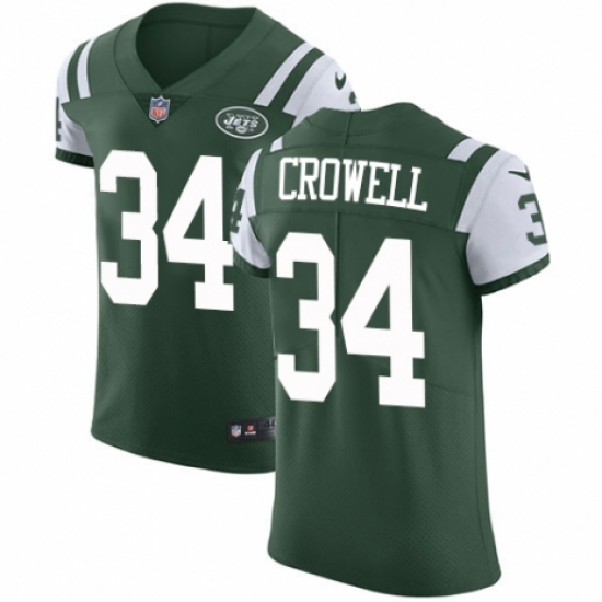 Men's Nike New York Jets #34 Isaiah Crowell Green Team Color Vapor Untouchable Elite Player NFL Jersey - Ujersey