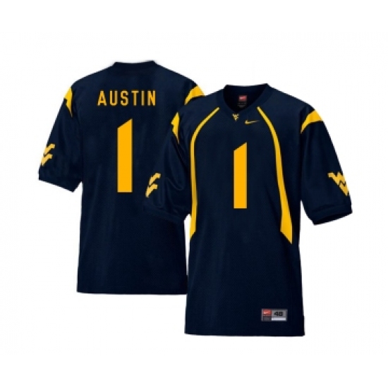 West Virginia Mountaineers 1 Tavon Austin Navy College Football Jersey - Ujersey