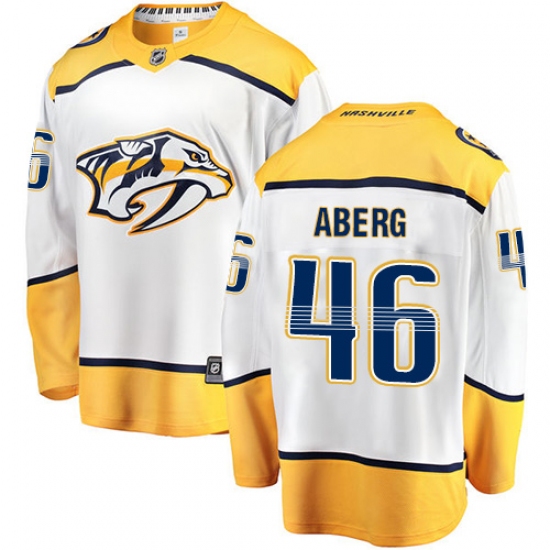 Men's Nashville Predators #46 Pontus Aberg Fanatics Branded White Away Breakaway NHL Jersey - Ujersey