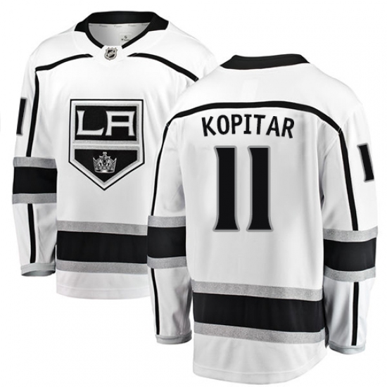Men's Los Angeles Kings #11 Anze Kopitar Authentic White Away Fanatics Branded Breakaway NHL Jersey - Ujersey