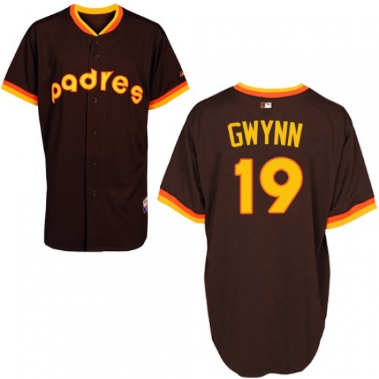 Men's Majestic San Diego Padres #19 Tony Gwynn Replica Coffee 1984 Turn Back The Clock MLB Jersey - Ujersey